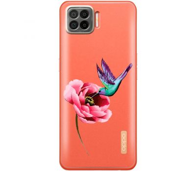 Чохол для Oppo A73 (2020) Mixcase квіти колібрі в півоні