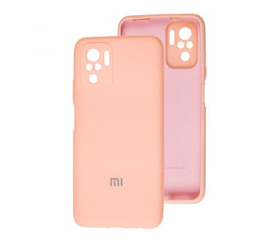 Чохол для Xiaomi Redmi Note 10 / 10s Silicone cover Full camera рожевий / pudra