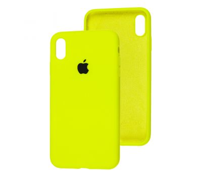 Чохол для iPhone Xs Max Silicone Full fluorescent yellow