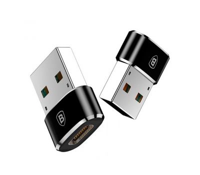 Перехідник Baseus Exquisite USB male to Type-C 2.4A чорний