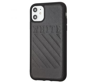 Чохол для iPhone 11 off-white leather чорний