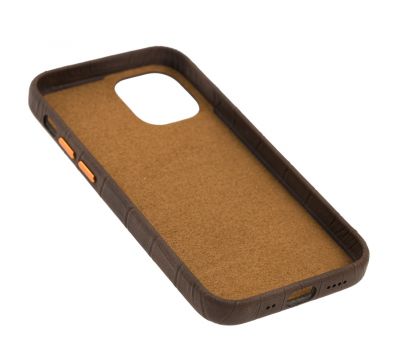Чохол для iPhone 12 mini Leather croco full коричневий 2910759