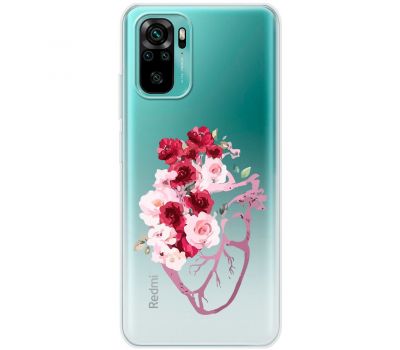 Чохол для Xiaomi Redmi Note 10 / 10s Mixcase квіти серце поросло квітами