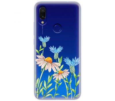 Чохол для Xiaomi Redmi 7 Mixcase квіти волошки та ромашки