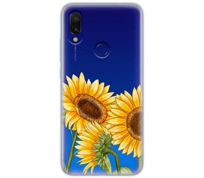 Чохол для Xiaomi Redmi 7 Mixcase квіти три соняшники