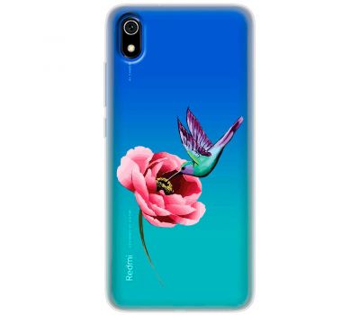 Чохол для Xiaomi Redmi 7A Mixcase квіти колібрі в півоні