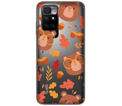 Чохол для Xiaomi Redmi 10 MixCase осінь ведмедик жолуді листочки