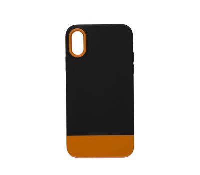 Чохол для iPhone X/Xs Bichromatic black/orange
