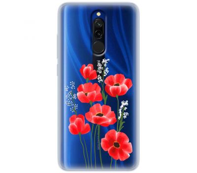 Чохол для Xiaomi Redmi 8 Mixcase квіти маки в польових травах