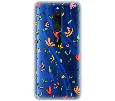 Чохол для Xiaomi Redmi 8 Mixcase квіти - листочки