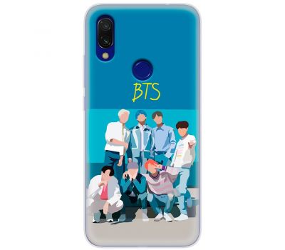 Чохол для Xiaomi Redmi 7 MixCase BTS на блакитному