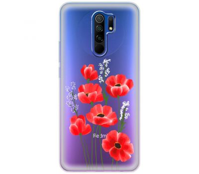 Чохол для Xiaomi Redmi 9 Mixcase квіти маки в польових травах