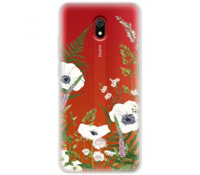 Чохол для Xiaomi Redmi 8A Mixcase квіти білі квіти лісові трави