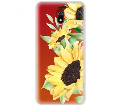 Чохол для Xiaomi Redmi 8A Mixcase квіти великі соняшники
