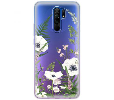 Чохол для Xiaomi Redmi 9 Mixcase квіти білі квіти лісові трави