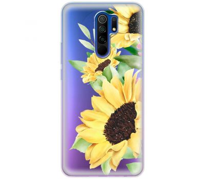 Чохол для Xiaomi Redmi 9 Mixcase квіти великі соняшники