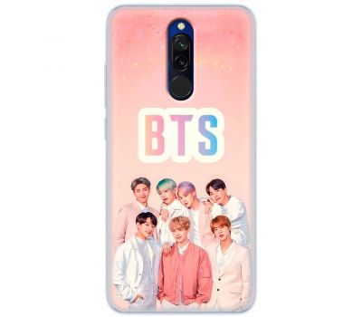 Чохол для Xiaomi Redmi 8 MixCase BTS на рожевому