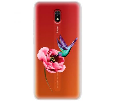 Чохол для Xiaomi Redmi 8A Mixcase квіти колібрі в півоні