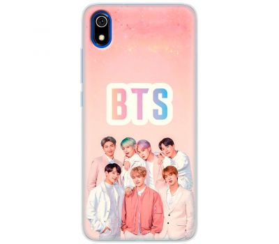 Чохол для Xiaomi Redmi 7A MixCase BTS на рожевому