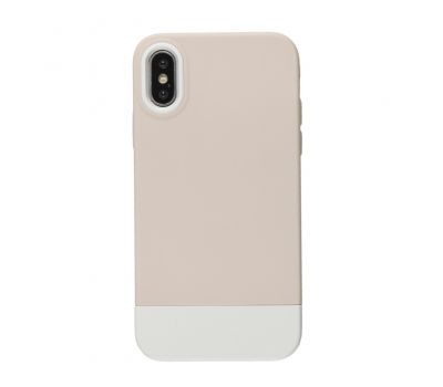 Чохол для iPhone X / Xs Bichromatic grey-beige / white