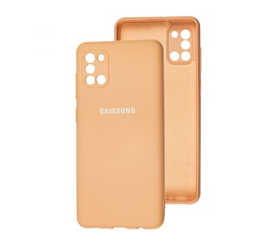 Чохол для Samsung Galaxy A31 (A315) Lime silicon з мікрофіброю рожевий