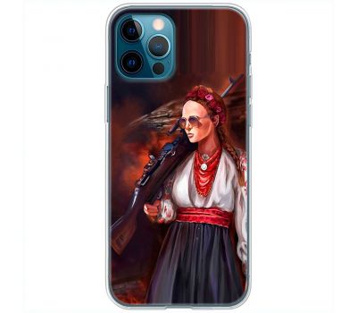 Чохол для iPhone 14 Pro MixCase патріотичні українка з автоматом