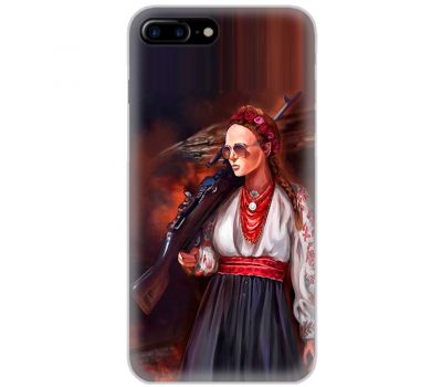 Чохол для iPhone 7 Plus / 8 Plus MixCase патріотичні українка з автоматом