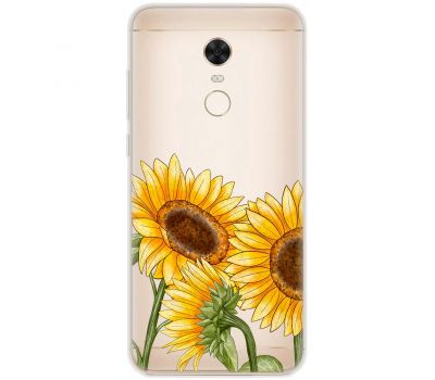 Чохол для Xiaomi Redmi 5 Plus Mixcase квіти три соняшники