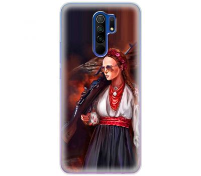 Чохол для Xiaomi Redmi 9 MixCase патріотичні українка з автоматом