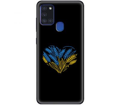 Чохол для Samsung Galaxy A21S (A217) MixCase патріотичні синє-жовта пшениця