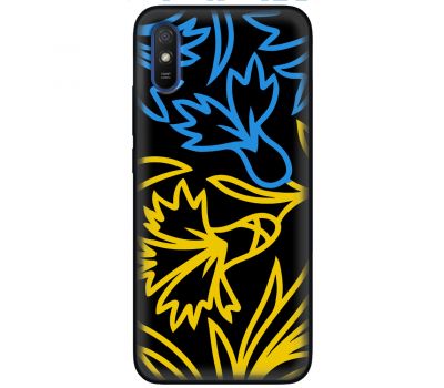 Чохол для Xiaomi Redmi 9A MixCase патріотичні синє-жовта лілія