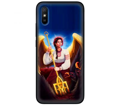 Чохол для Xiaomi Redmi 9A MixCase патріотичні українка ангел з тризубо