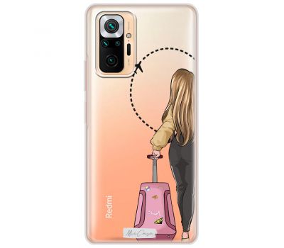 Чохол для Xiaomi Redmi Note 10 Pro MixCase дівчина рожева валіза