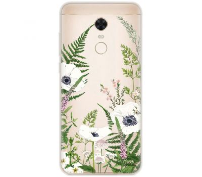 Чохол для Xiaomi Redmi 5 Plus Mixcase квіти білі квіти лісові трави