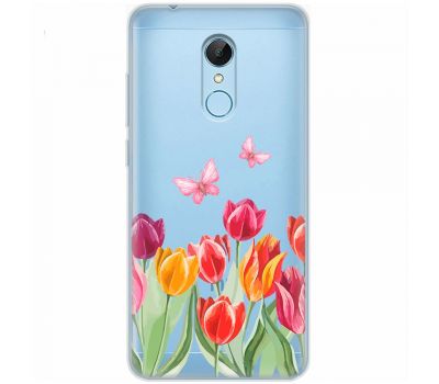 Чохол для Xiaomi Redmi 5 Mixcase квіти тюльпани з двома метеликами