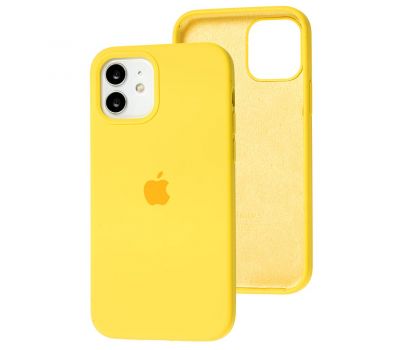 Чохол для iP 12 / 12 Pro Square Full silicone жовтий / neon yellow