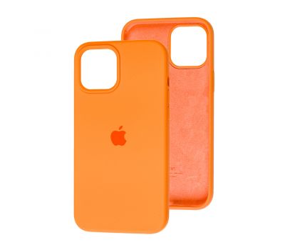 Чохол для iP 12 / 12 Pro Square Full silicone помаранчевий / papaya