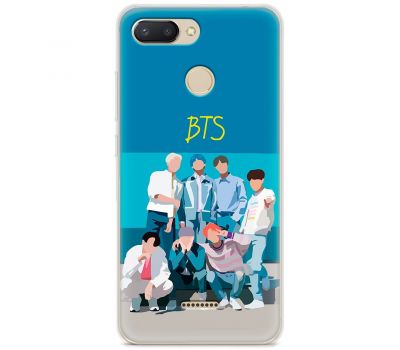 Чохол для Xiaomi Redmi 6 MixCase BTS на блакитному