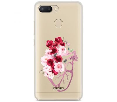 Чохол для Xiaomi Redmi 6 Mixcase квіти серце поросло квітами
