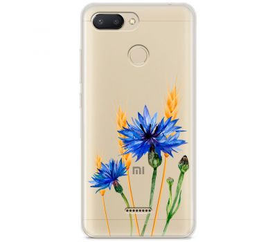 Чохол для Xiaomi Redmi 6 Mixcase квіти волошки в колосках