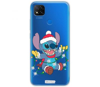 Чохол для Xiaomi Redmi 9C MixCase зі стразами гірлянда та стич