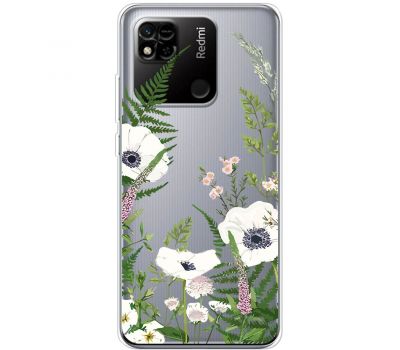 Чохол для Xiaomi Redmi 10A Mixcase квіти білі квіти лісові трави