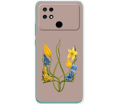 Чохол для Xiaomi Poco С40 Патріотичні квіти у формі герба