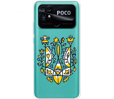 Чохол для Xiaomi Poco С40 MixCase патріотичні герб із квітів
