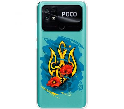Чохол для Xiaomi Poco С40 MixCase патріотичні герб із маками