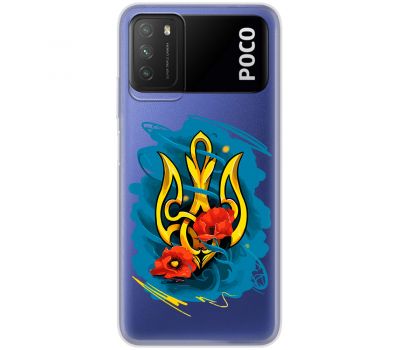 Чохол для Xiaomi Poco M3 MixCase патріотичні герб із маками