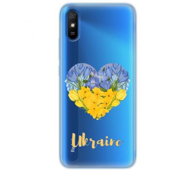 Чохол для Xiaomi Redmi 9A MixCase патріотичні серце з квітами