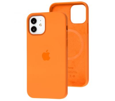Чохол для iPhone 12/12 Pro Silicone case with MagSafe and Splash Screen kumquat