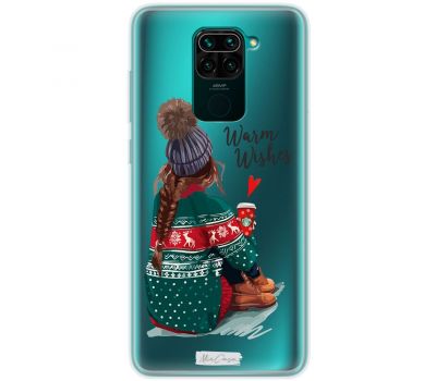 Чохол для Xiaomi Redmi Note 9 MixCase новий рік дівчина в теплому одязі