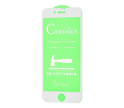 Захисне скло для iPhone 7/8 ceramics anti-shock біле